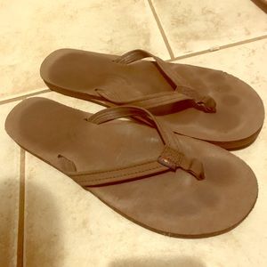 XL Rainbow flip flops- worn 3 times